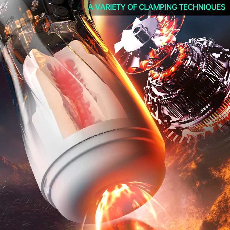 Automatic Sucker Male Masturbator Penis with 9 Vibrator and 4 Sucking Modes Vagina Pocket Pussy Blowiob Adult Sex Toys for MenXJ250524