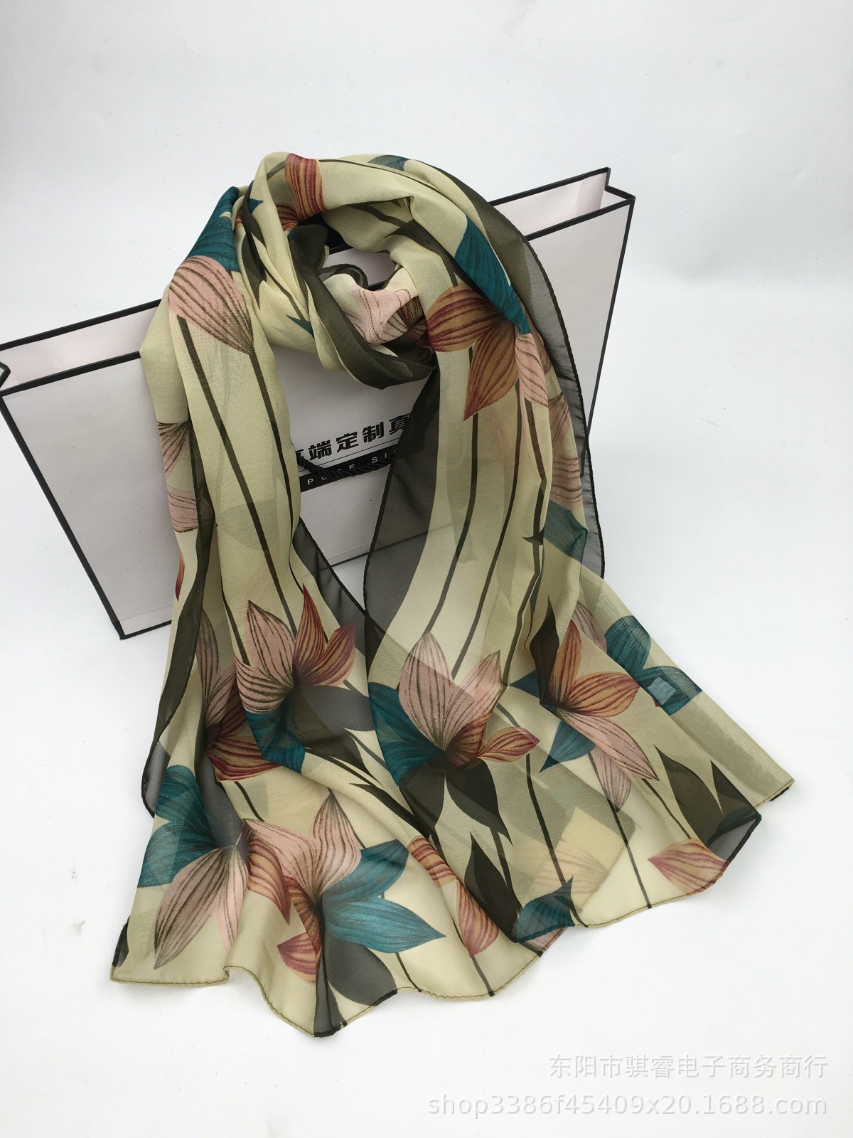 K813 Chiffon fashion scarf five-pointed star floral ladies scarf winter warm scarf decoration foreign trade wholesale