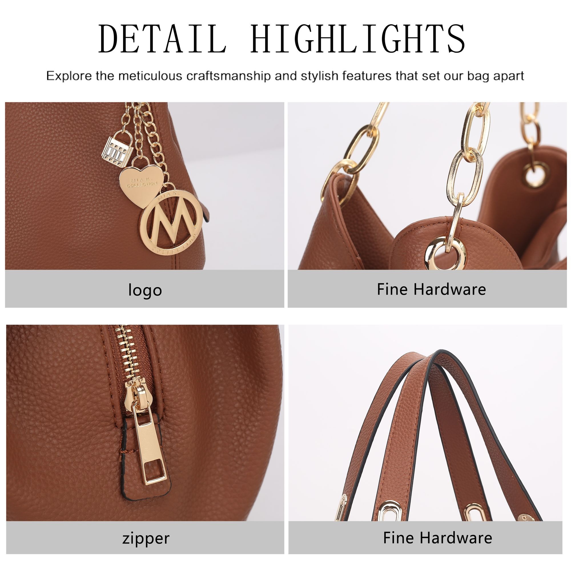 Designer Bag MKF Collection Ashley Vegan Leather Women's Hobo Shoulder Bag with Wallet- 2 pieces by Mia k Perfect for Daily Use Travel Work