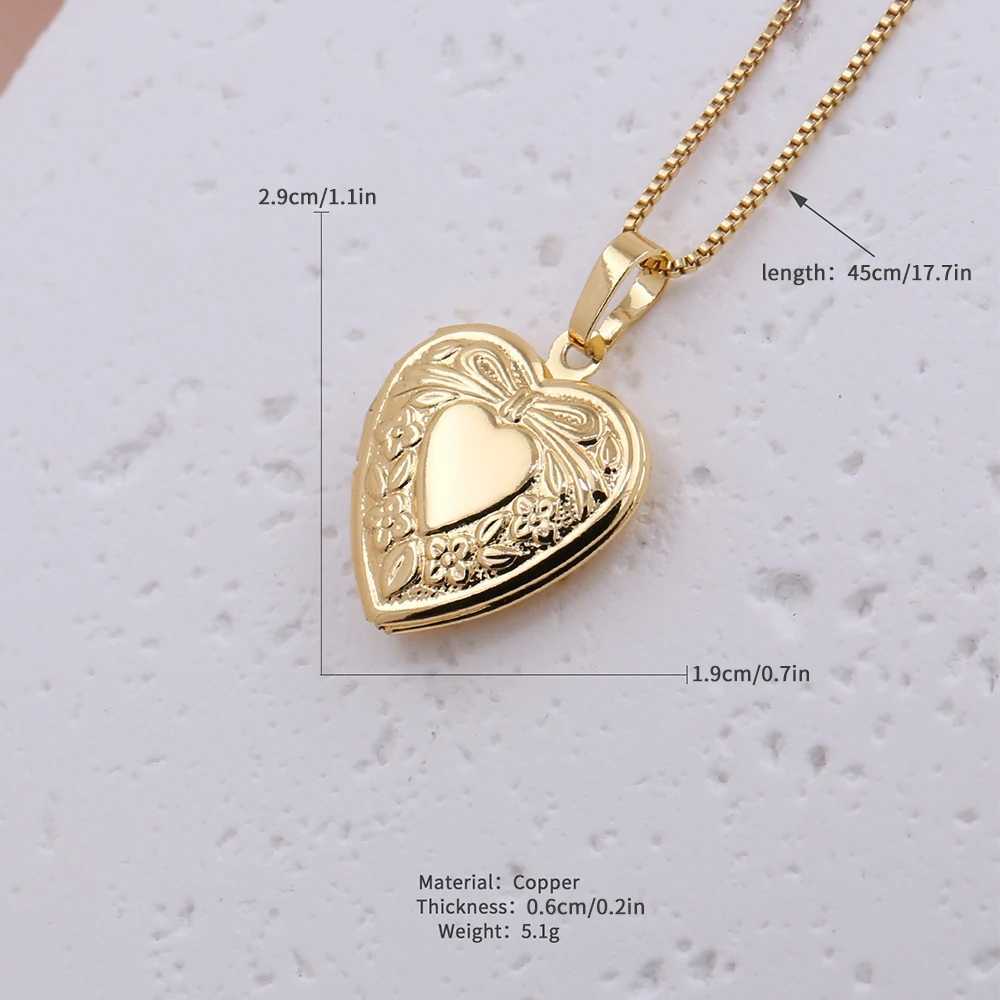 2023 simple fashion Heart Locket Pendants Necklaces For Women Gold Color Photo Frame Valentine rs Necklace 45 cm Gift JewelrXJ250524