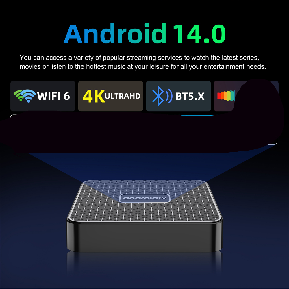 Mortal T1 MINI WIFI6 Voice Control Smart TV Box Android 14 RK3518 Home Theater 2G 16G Bluetooth 4K TV Set Top Box