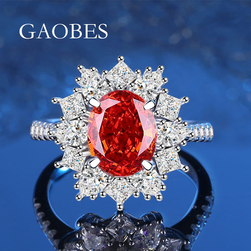 Sophisticated Bridal Ring: Luxury Sterling Silver Piece Set With Eye-Catching Oval Gem
