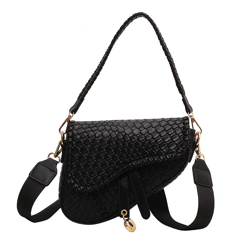 Free Shipping Designer Bag Fashionable Versatile Underarm Solid Color Woven Single Shoulder Crossbody Bag New Trend And High-end Feel Handbag Saddle B