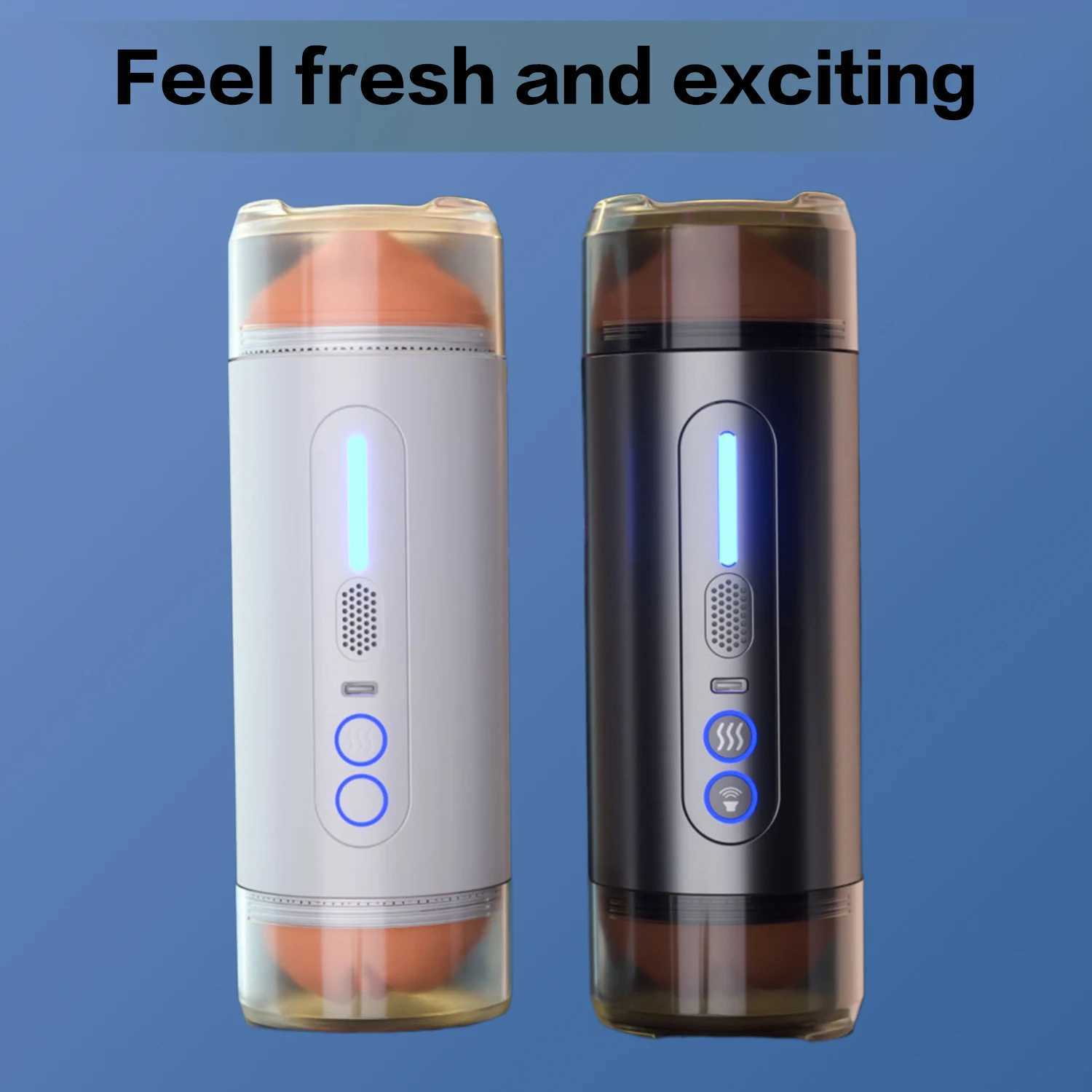 Dual-Headed Electric Male Masturbator Cup - Automatic Penis Stimulator with 4-Language Voice Sucking 10-Speed VibrationXJ250524