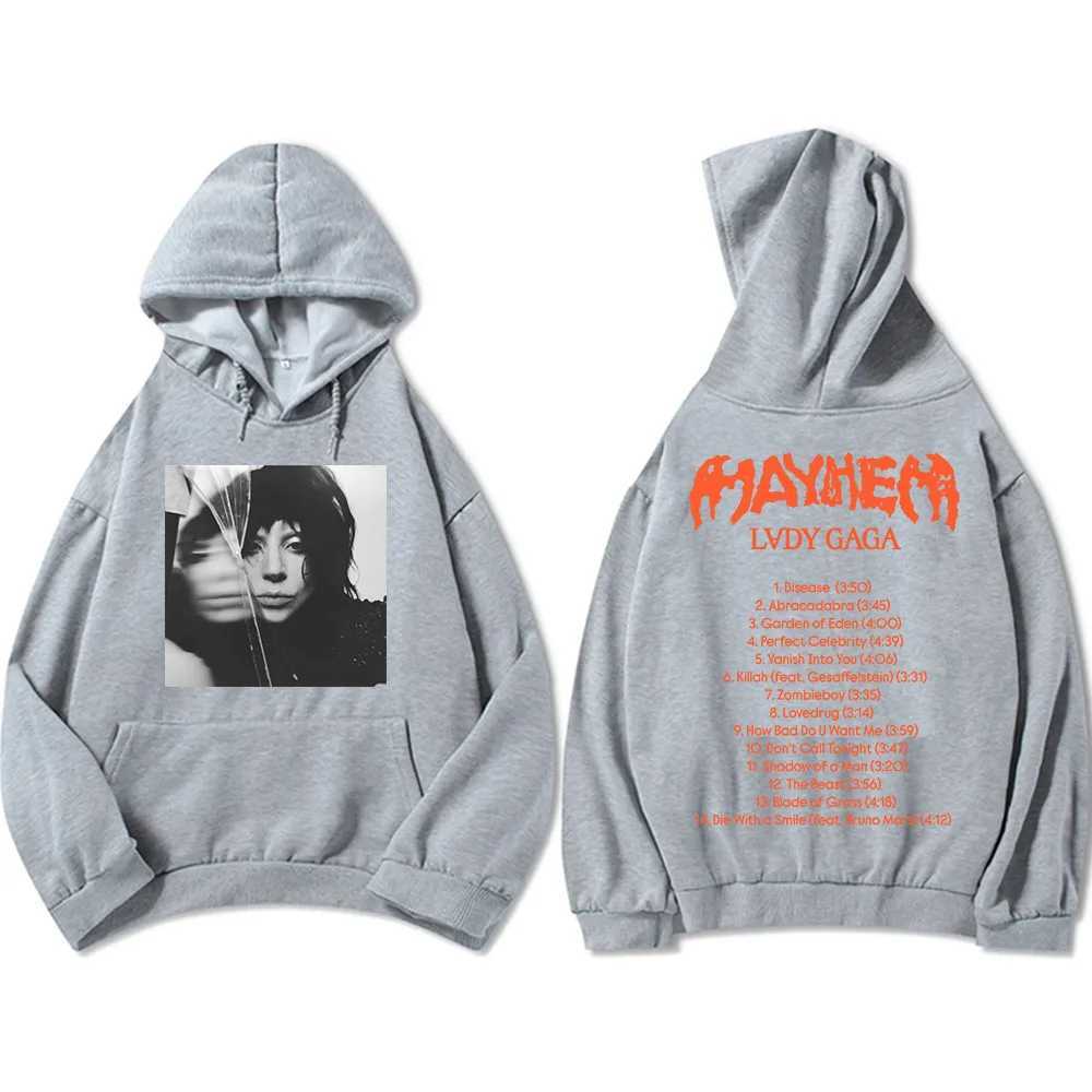 New Album Mayhem Lady Gaga Hoodies Clothing Men Sweaters Hooded Men Women Clothing Long Sleeve Graphic Printing Hoodie Moletom W250524