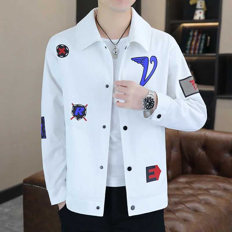 Spring Autumn Mens Lapel New Casual High Street Jacket trend all-match Coat Streetwear Men Fashion jacket W250524