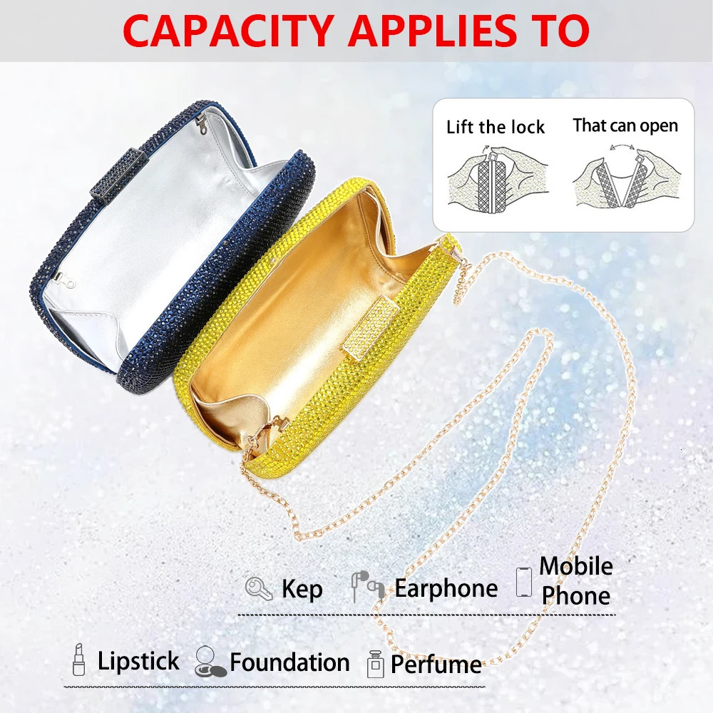 2025 Italys latest elegant ladies wedding party dinner gift Crystal gold silver diamond evening clutch bag 250603