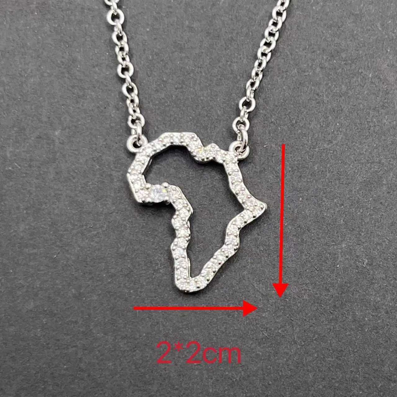 Africa M Pendant Necklace For Women Men Silver Gold Color Ethiopian Zircon Neck Chain Jewelry South African Gift Wholesale XJ250524