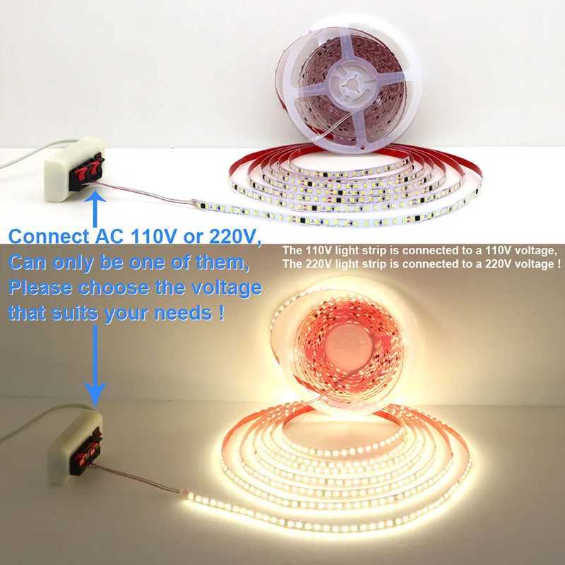 110V 220V LED Strip 2835 120LEDs/m Home Lamp Strip Red Ice Blue Green Yellow Pink 120V 230V Flexible Cuttable 20M Soft Light Bar W250524