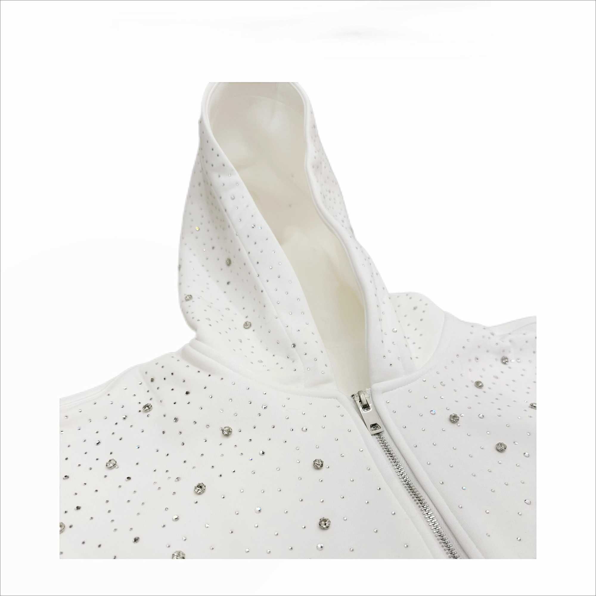 Mens and Womens Original 2025 Spring New Babysbreath Hot Diamond Jacket Chic Hooded Zipper Coats High-end Solid Color Jackets W250524