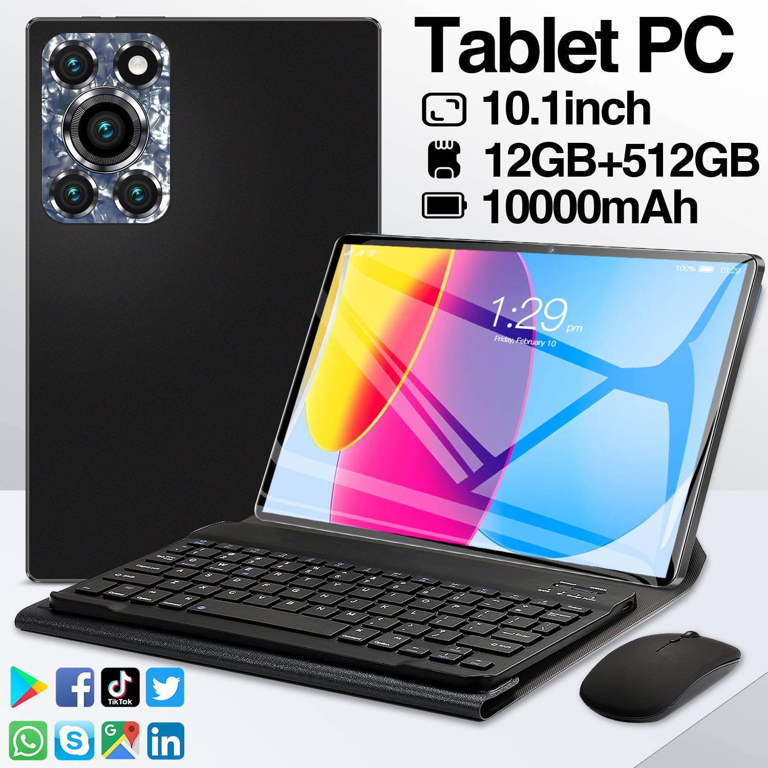 New 10.1-inch Pad 12 Pro Android Smart Bluetooth Full Network Tablet