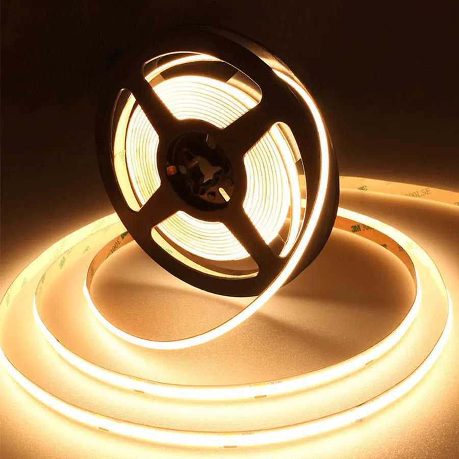24V 12V COB LED Strip Light 8mm 320LEDs/M High Density Flexible Diode Tape Ribbon for Room Decor 1M 2M 3M 5M 10M Linear Dimmable W250524