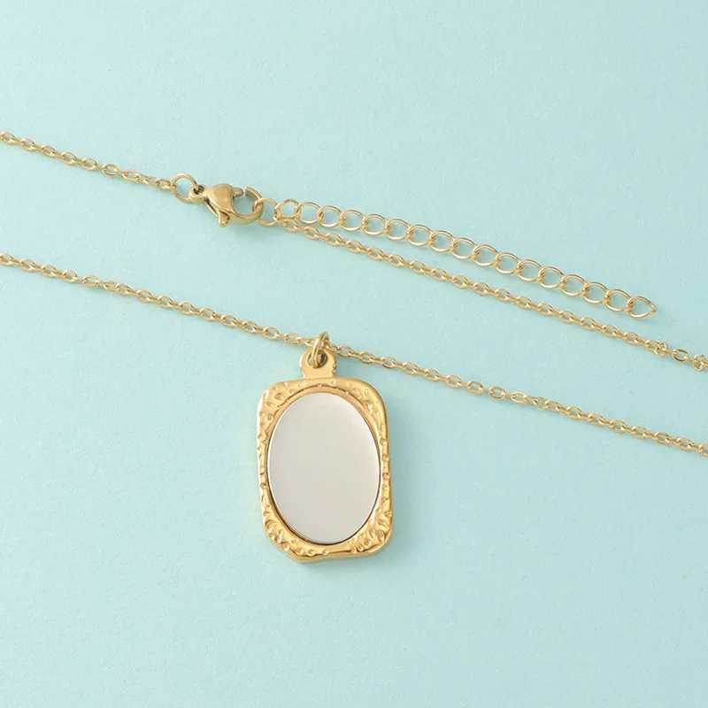 Mirror Polished Stainless Steel Rectangle Mirror Necklace Rectangle Blank Bar Pendant For DIY Custom Name Jewelry XJ250524