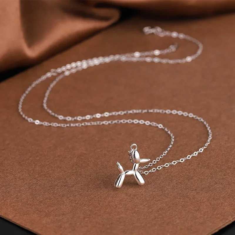 Silver Color Cute Animal Balloon Dog Necklaces Creative Pendant Clavicle Chain Necklace Ladies Girl Jewelry Dropshipping XJ250524