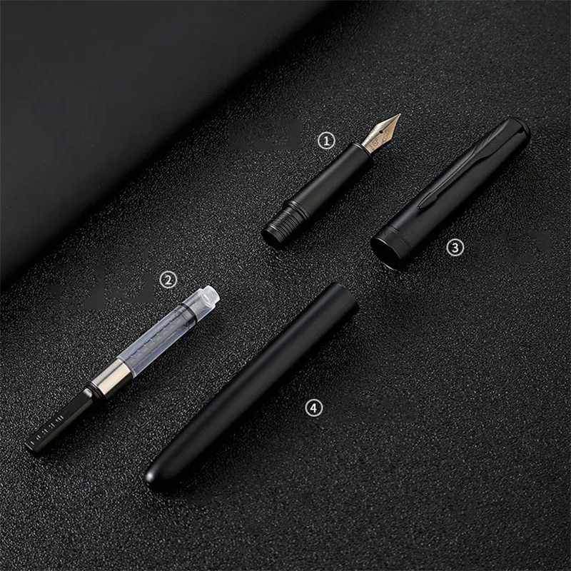 1 Jinhao 75 all black pen 0.5mm F Nib business office school supplies ink pen writing gift stationery foutain pen