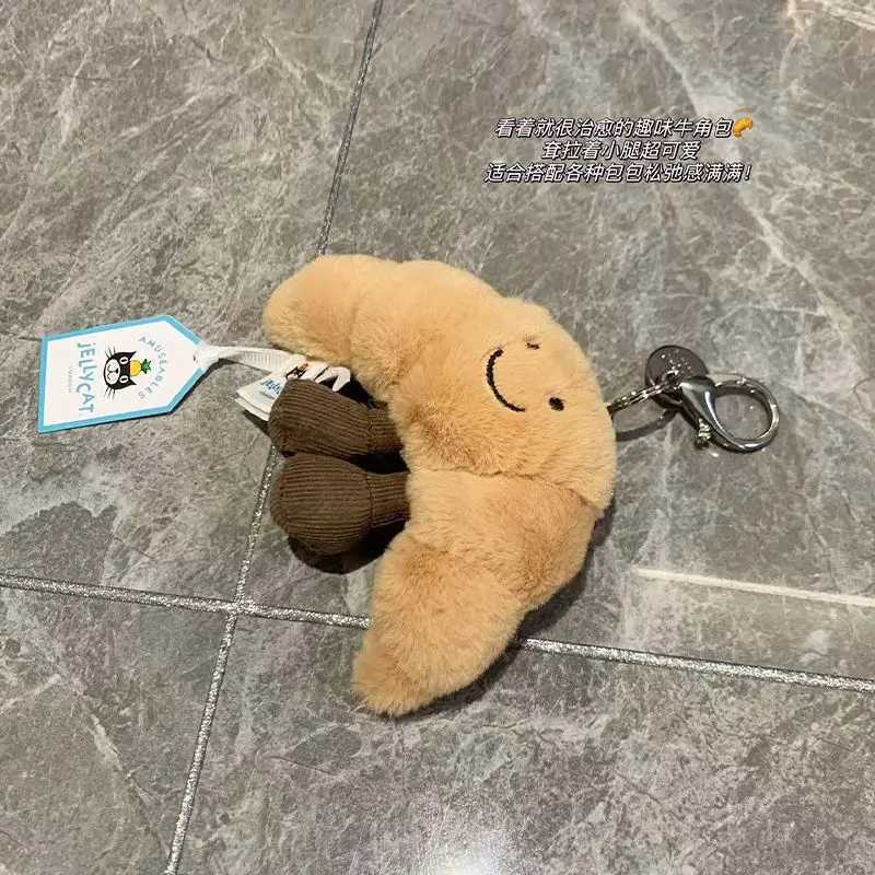 Jelly Cat Bread Plush Pendant Toy Creative Croissants Roll Bread Plush Doll Keychain Decoration Backpack Pendant Birthday Gift W250526