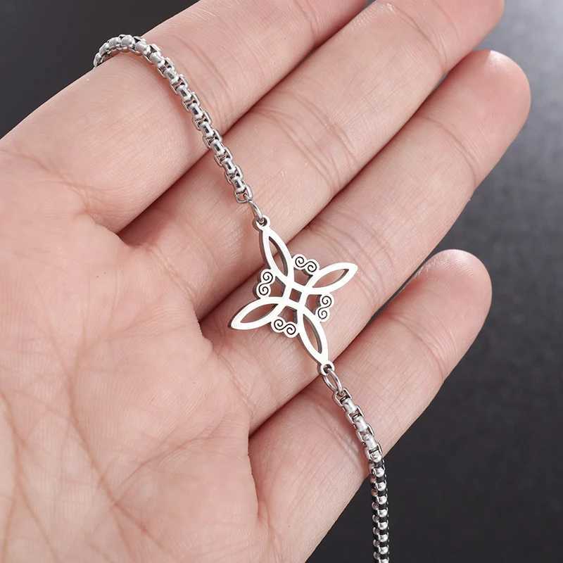 Witch Knot Bracelet Stainless Steel Celtic Knot Witchy Symbols Layered Bracelet Adjustable Charm Bracelet for Men Women GirlsXJ250524