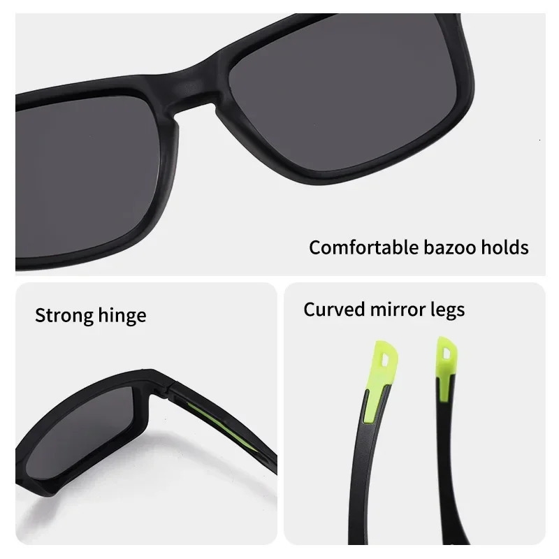 Outdoor Sports Kids Square Sunglasses Polarized UV400 Protection Flexible Silicone Glasses Shades for Boys Girls 3-12 Years Old 250522