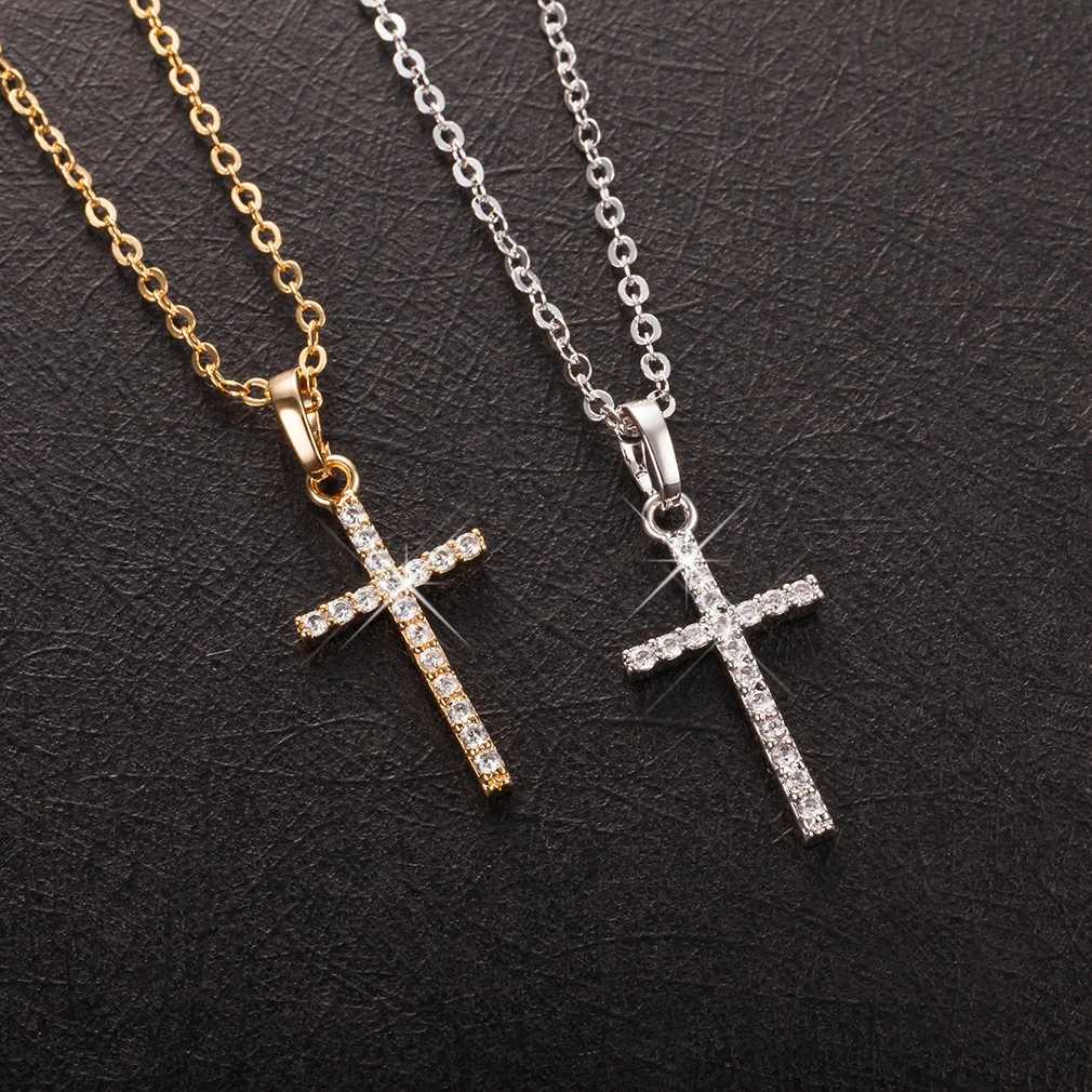 Hot Selling Jewelry Cross Pendant Necklace With Zircon Fashionable And Personalized Design Popular Hip Hop Neck Chain XJ250524