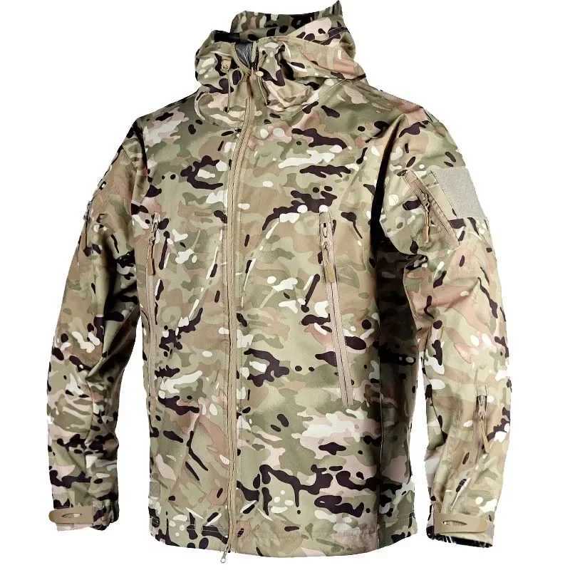Summer Soft Shell Jackets Men Tactical Windproof Waterproof Jacket Men Clothing Wear Resistant Jackets Mens Hooded Coats W250524