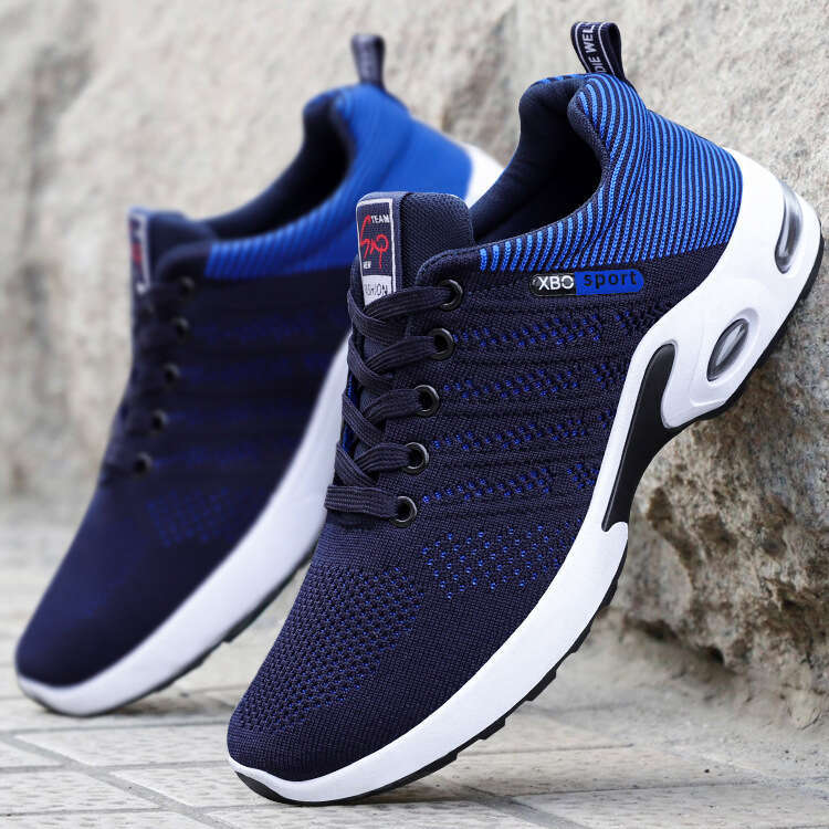 Men's 2025 New Spring Shoes Breathable Fly Woven Running Shoes Outdoor Lightweight And Casual Versatile Sports Shoes Anti Slip And Wear-resistant