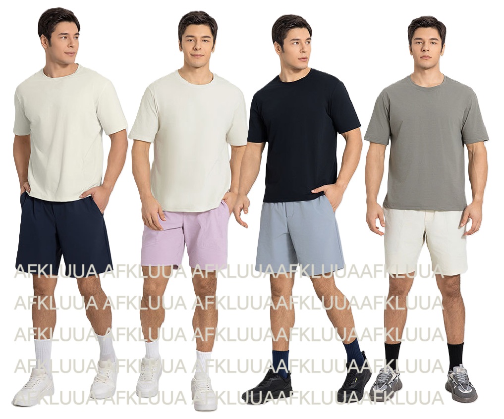 iakluluemossetmen Yoga set mens shorts gym set Outdoor quick-drying running fitness short-sleeved shirt men's summer loose sports fitness shorts workout sets