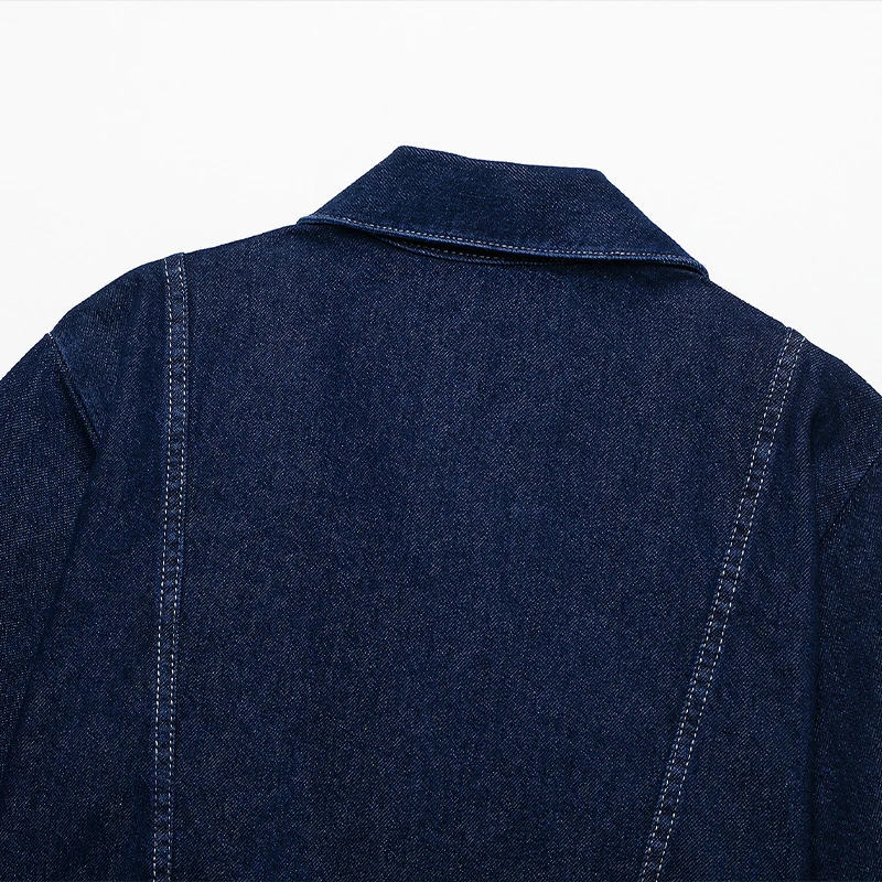 Willshela Women Fashion With Pockets Denim Blue Single Breasted Crop Blouse Vintage Lapel Neck Short Sleeves Female Lady Shirts 250517Z