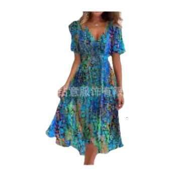 Maxi Dress New Loose Casual Shuya V Neck Floral Print Dress Floral Dress