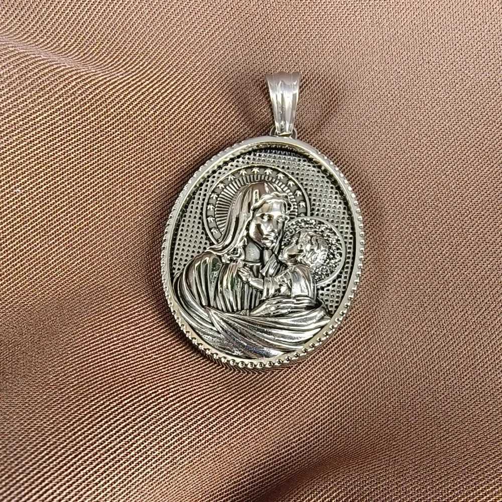 Stainless Steel Virgin Mary Pendant Necklace For Women Men Gold/Silver Color Metal Virgin Mary Medal Necklaces XJ250524