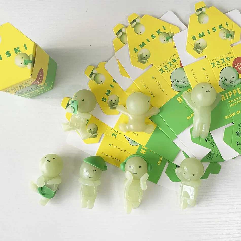 Smiski Night Light Blind Box Corner Jun Toys Mystery Boxes Cute Mobile Phone Pendant Car Office Decoration Kid Gift Z250524