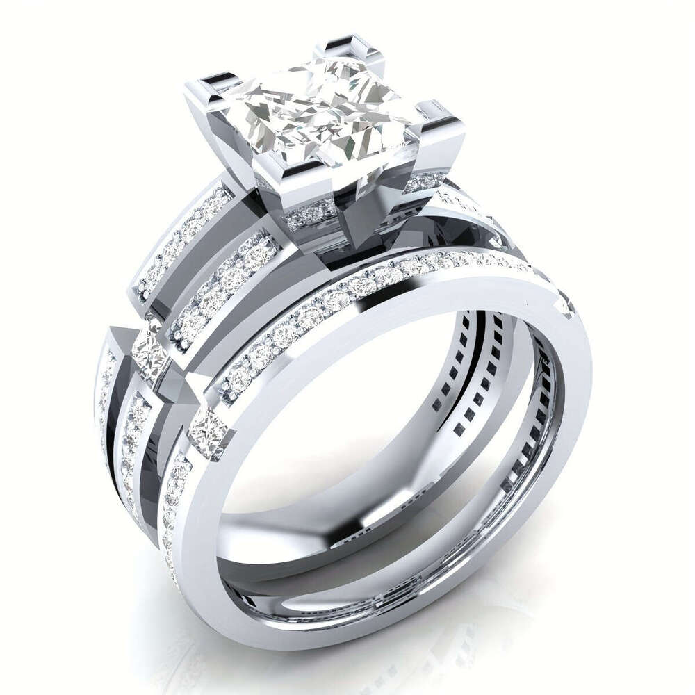 pc Sier Moissanite Decor Ring Birthday Weddings Holidays Gift Suitable For Both Men And Women
