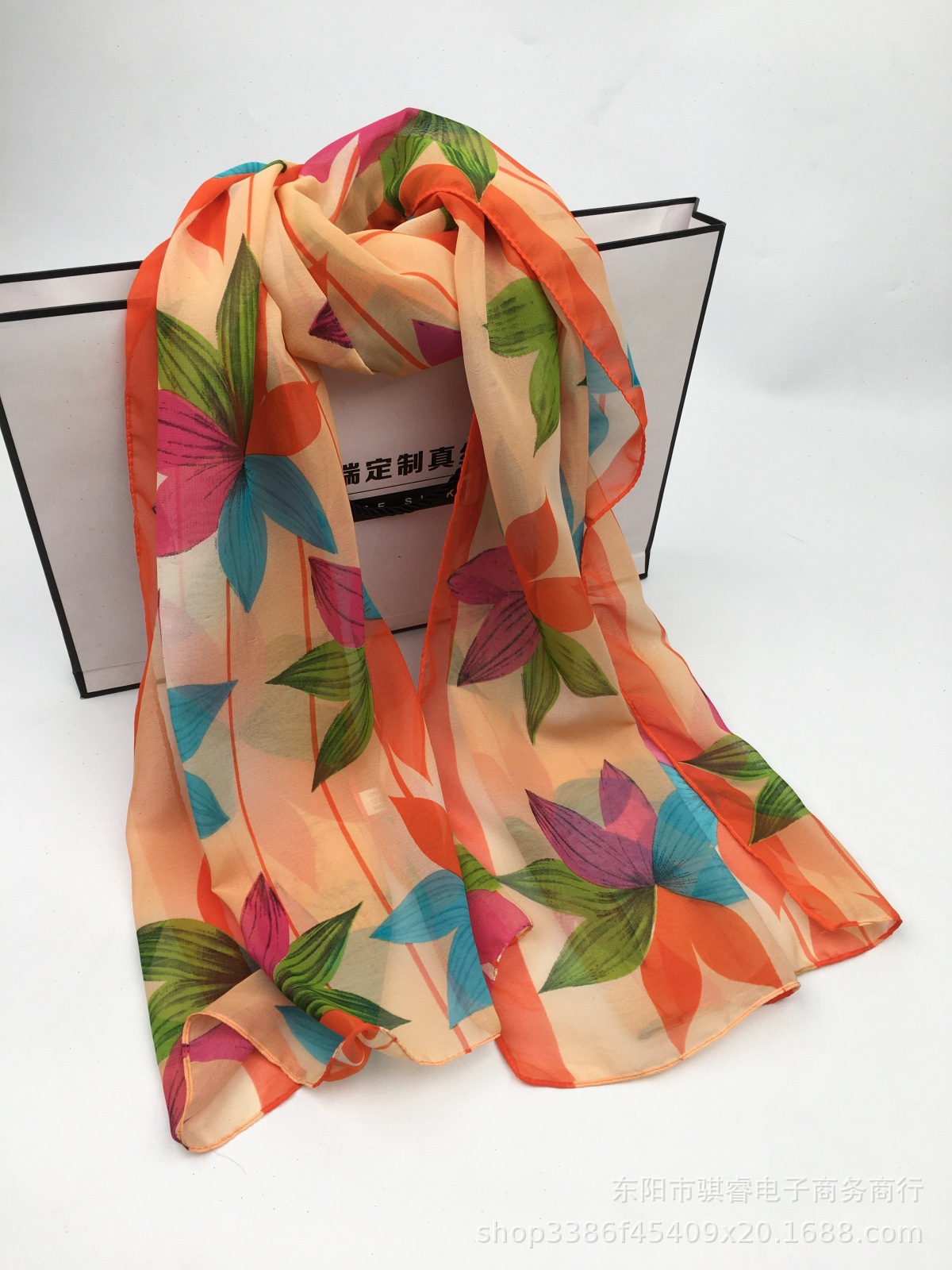 K813 Chiffon fashion scarf five-pointed star floral ladies scarf winter warm scarf decoration foreign trade wholesale