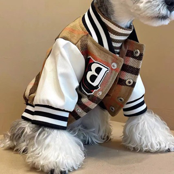 Dog Winter Clothes Striped Grid Dog Baseball Jacket for Small Dogs, Thickened Inner Lining Dog Jacket Warm Winter Windproof Jacket for Puppy, Chihuahu