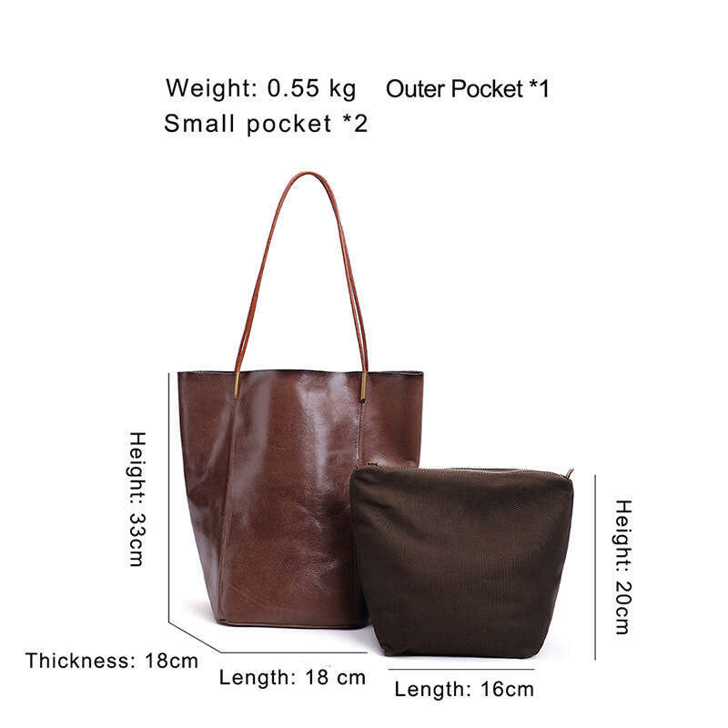 Tote Bag Genuine Leather Women's Bag Design Large Capacity Tote Bag Original Innovative Solid Color Hand-Held Shoulder Crossbody Bag Lady Bags
