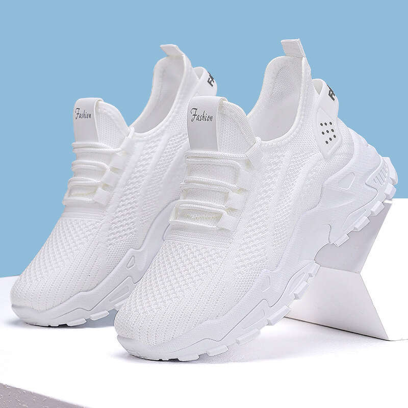 2025 New Women's Shoes Summer Versatile New Large Women's Lightweight Running Shoes Flyknit Breathable Casual Shoes Soft Soled Shockproof Sh