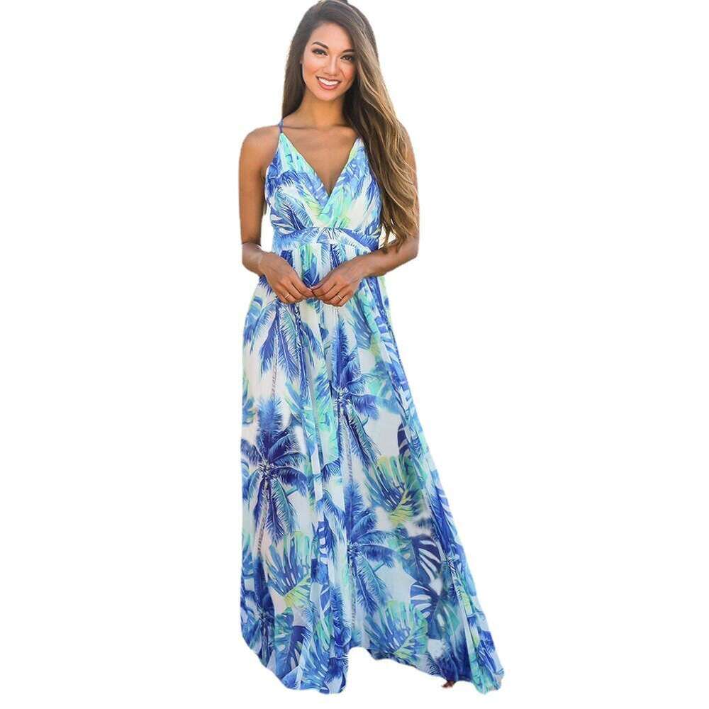 Maxi Dress Dress New Summer Women S Dress With Suspender Printed Beach Long Skirt Floral Dress