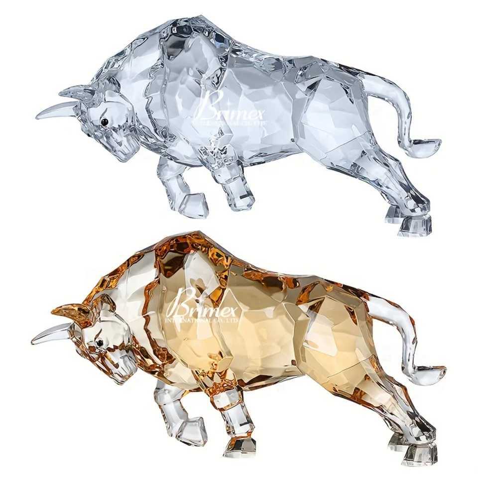 Elegant Crystal Bull Statue - Acrylic Sculpture for Home Office dcor Y250524