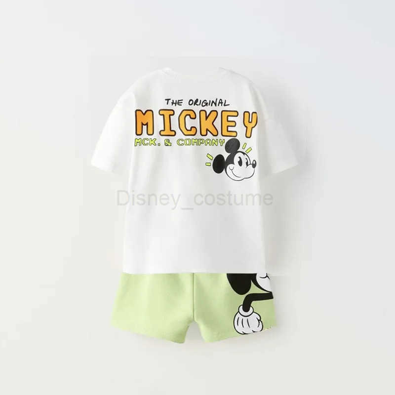 Disney New Donald Duck Print T-shirt Shorts Outfit Summer Costume 2 Piece Set Kids Boys Fashion Casual Crewneck Tops+Shorts Tracksuits X250524