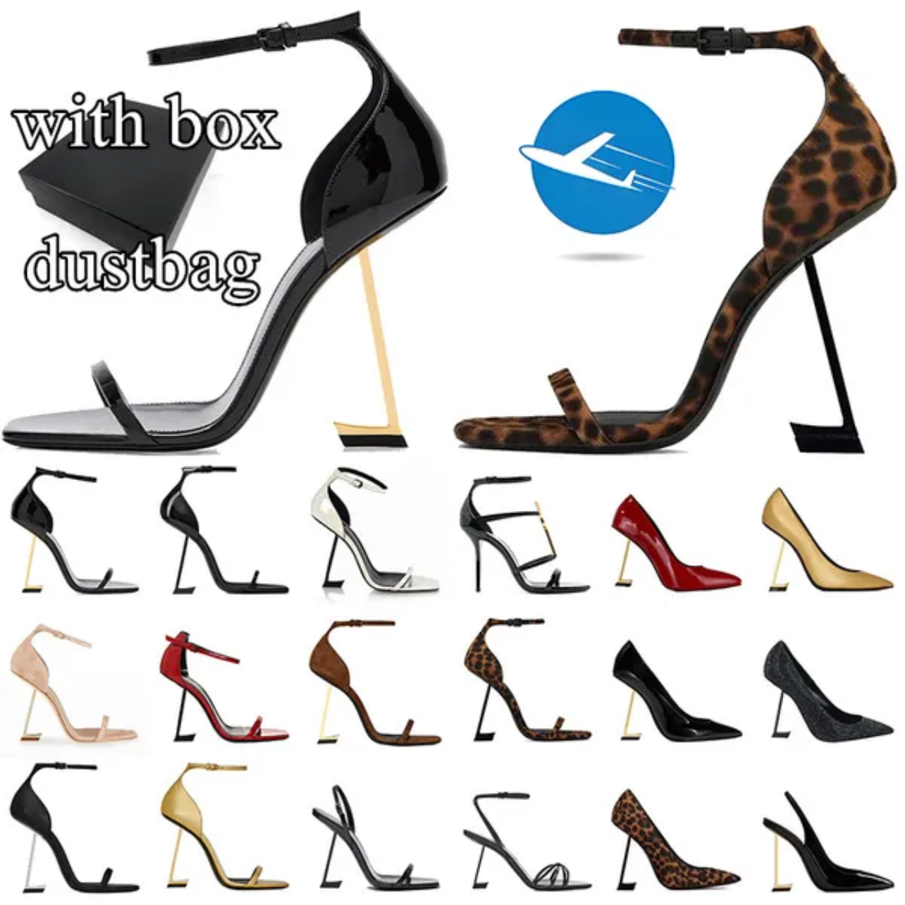 With box women luxury dress shoes designer high heels sandals opyum pumps stiletto brand heel leather suede open toes party wedding office woman sneakers 35-42