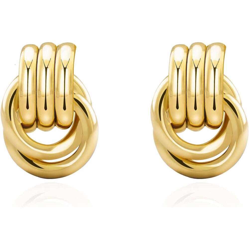 Rough summary: Earrings made of gold geometric earrings for women. Exquisite gold-plated sier plated pendants, earrings, hypoallergenic, lightweight,
