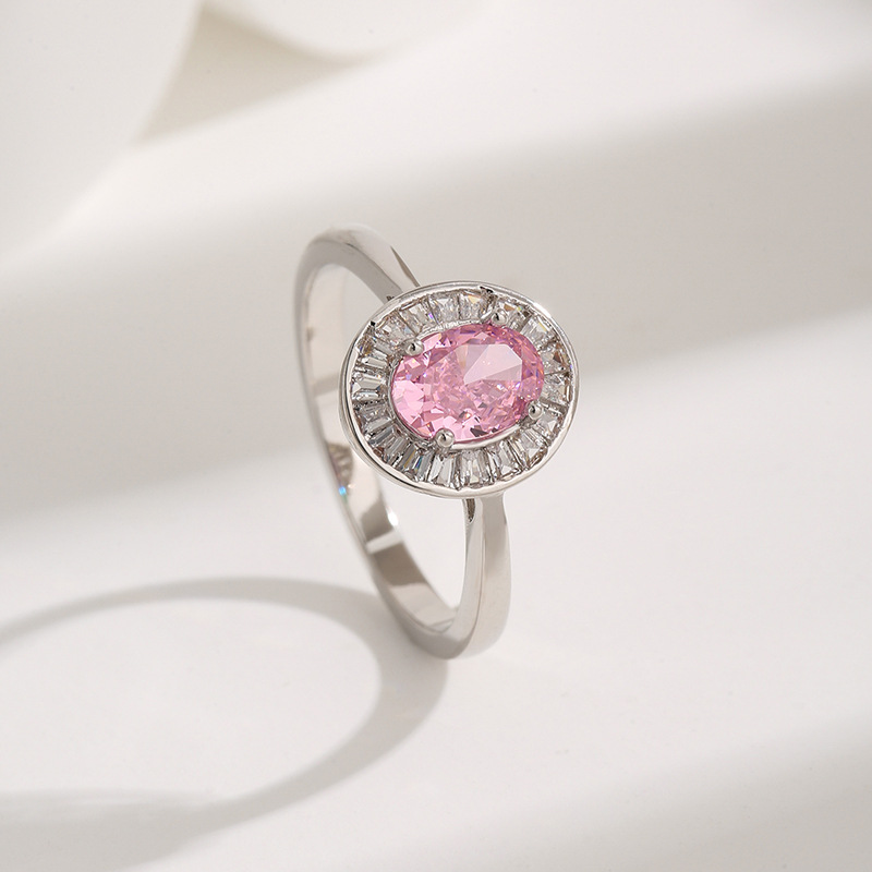 Elegant Multi-Colored Gemstone Oval Rings in Silver for Women - High-Quality Diamond Accent Jewelry, Perfect for Engagement or Fashion Wear