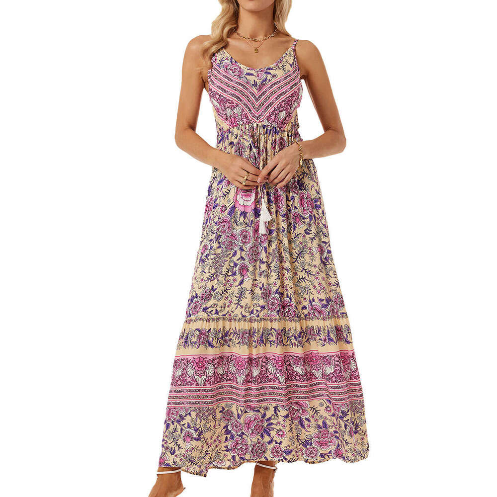 Maxi Dress Women S Clothing New Product Bohemian Camisole Dress Printed Vacation Beach Dress Floral Dress