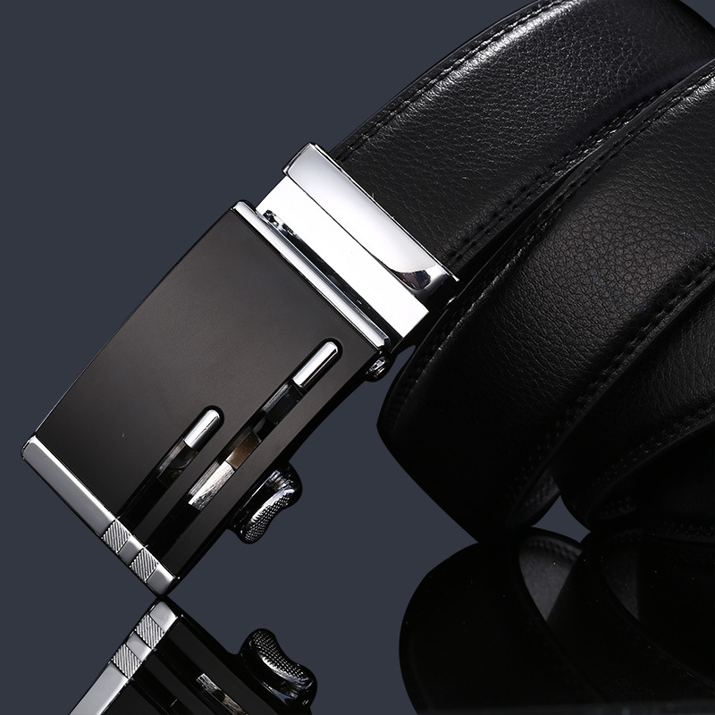High Quality Men's Belt Alloy Buckle Real Leather Ratchet Belt for Boys and Girls
