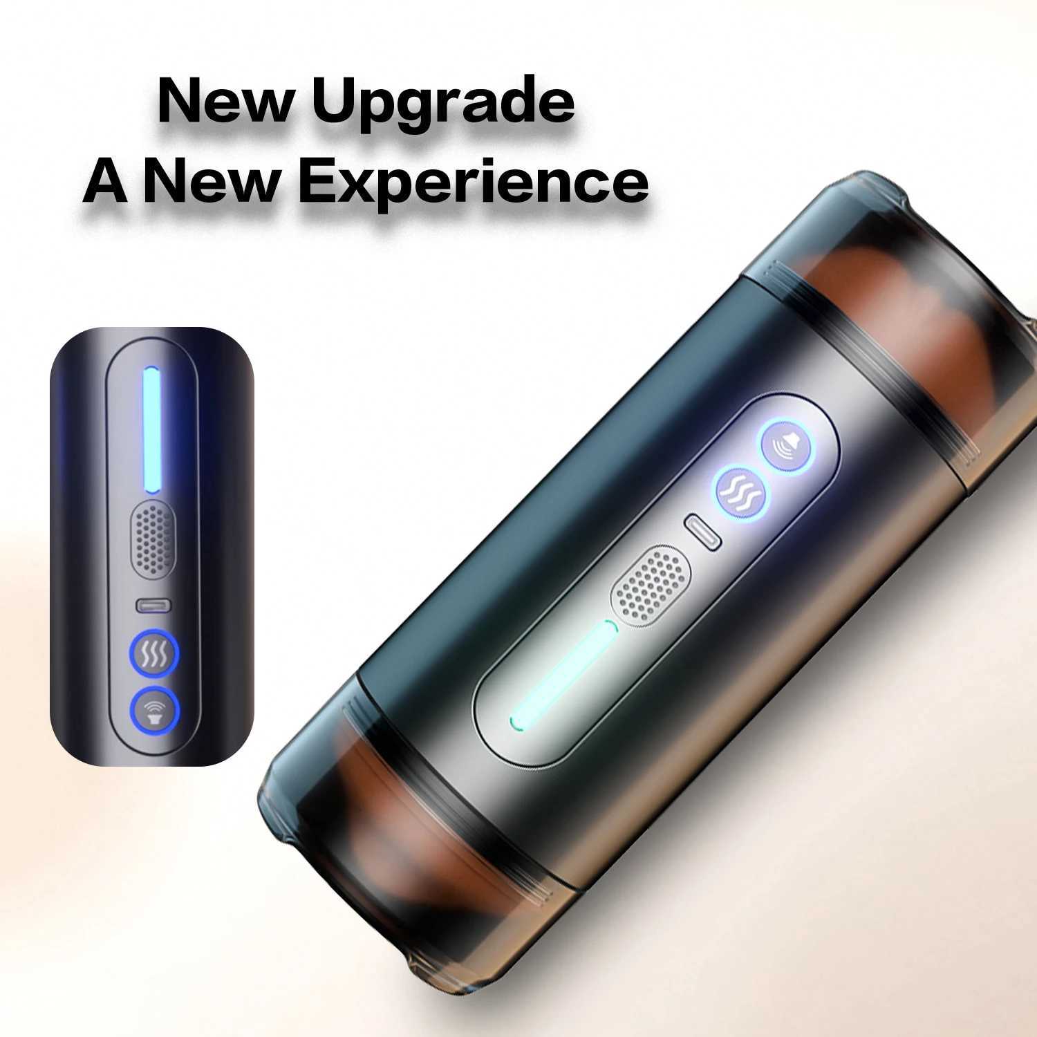 Dual-Headed Electric Male Masturbator Cup - Automatic Penis Stimulator with 4-Language Voice Sucking 10-Speed VibrationXJ250524