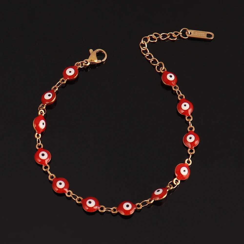 316L Stainless Steel Enamel Turkish Evil Eye Bracelets For Women Colorful Evil Eye Charm Bracelets Female Jewelry Gift XJ250524
