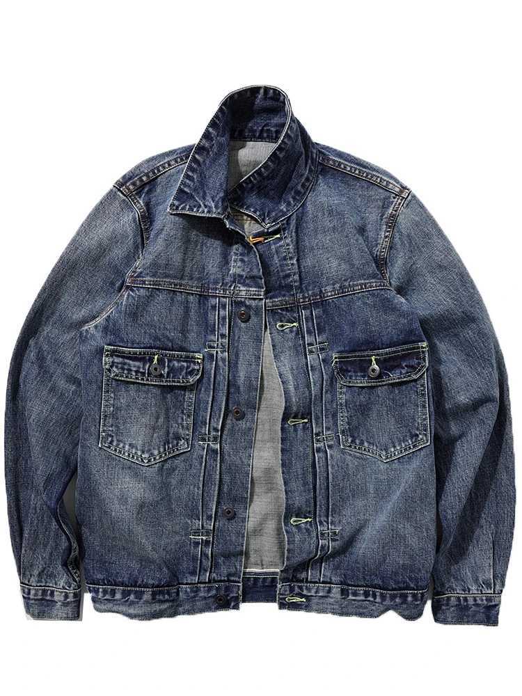 5oz Heavyweight Red Selvedge Denim Jackets for Men Spring Autumn Fashion Cool Motorcycle Jeans Outwear Casual Workwear Tops W250524