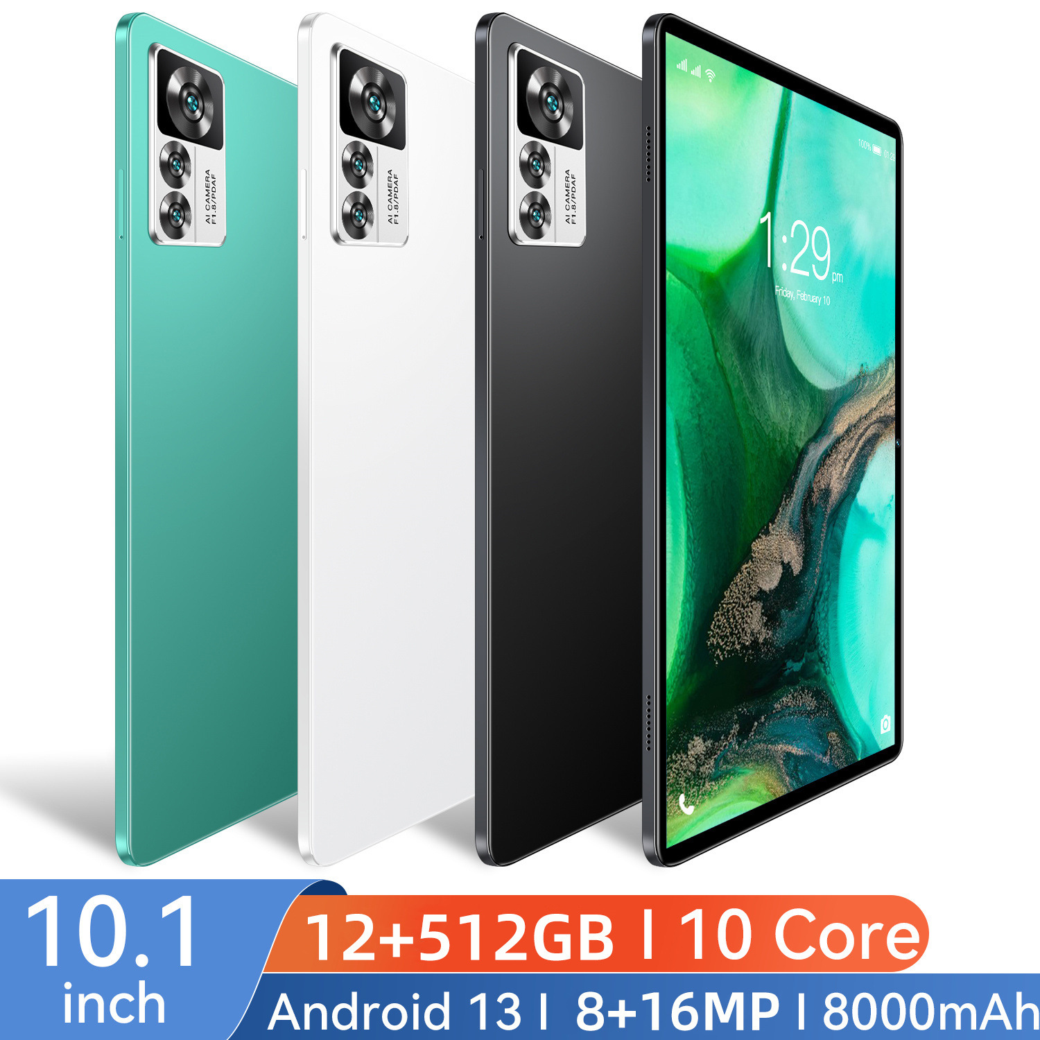 Premium 10.1 Inch Large Screen Tablet: Enhanced Performance w/ 5G Support | Massive 12GB RAM + 512 GB Storage