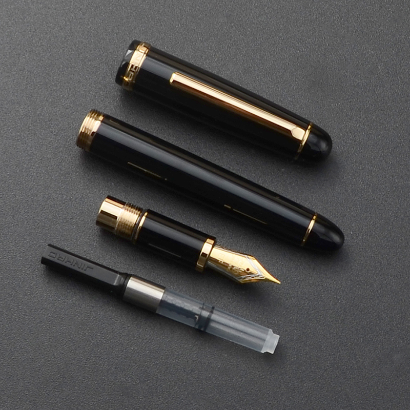 1pcs Jinhao X350 Black Metal Fountain Pen with Converter EF Nib Golden Clip Ink Pen for Business Office Gift School Office supplies Ink Pens no ink
