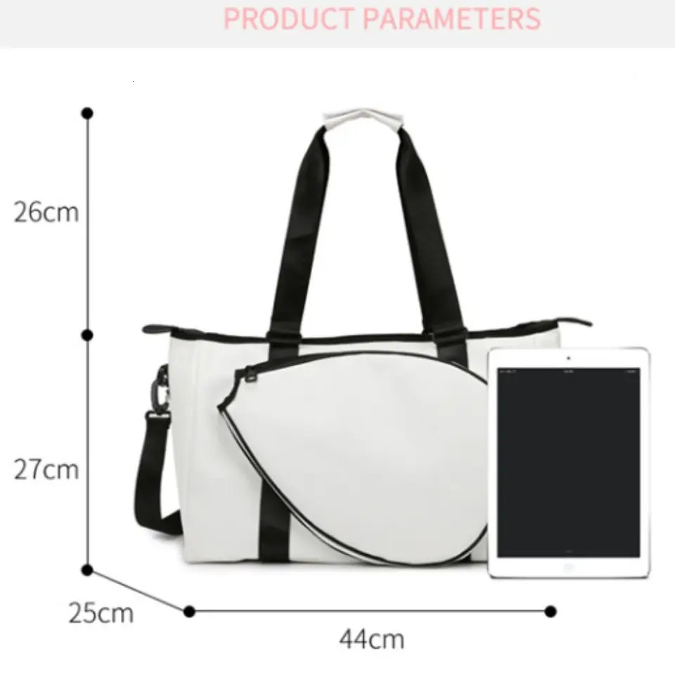 Large Capacity Tennis Racket Bag Adjustable with Handle Tennis Shoulder Bag Pure Color One Shoulder Sports Fitness Bag Travel 250522