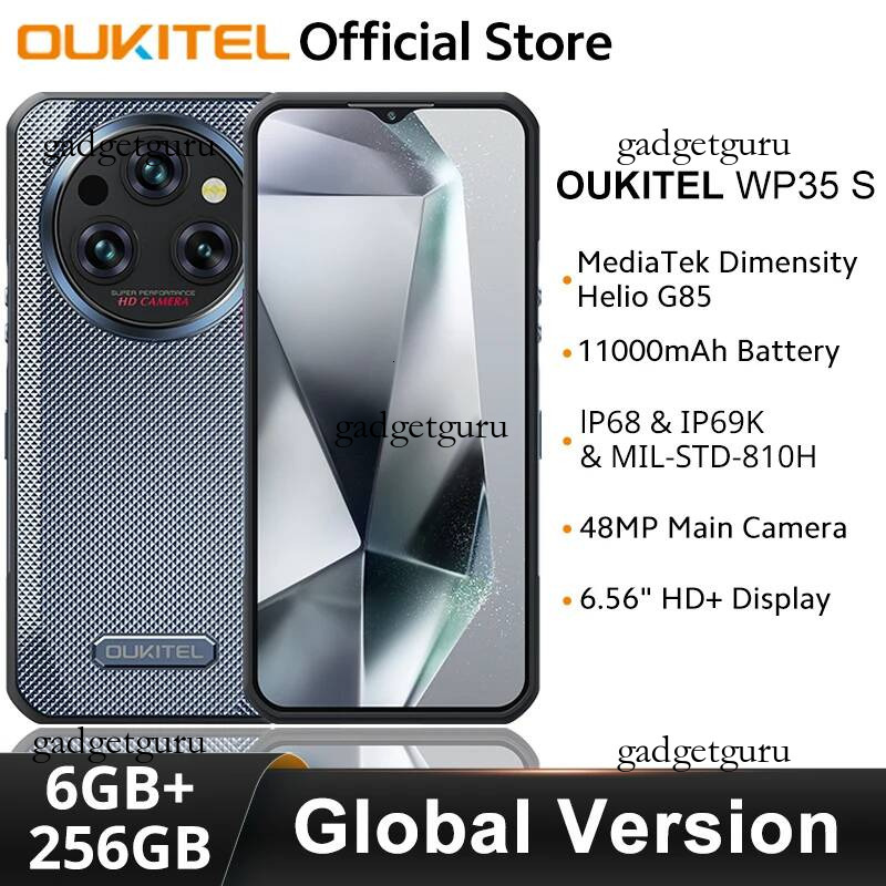 Oukitel WP35 S Red phone 6.56 HD+ Display 6GB 256GB 11000mAh Cellphones Android 14 NFC 48MP Rear Camera IP69K Smartphone Bus